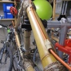 Brake cable and guides along top of Top Tube