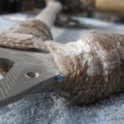 You can see most material was removed from seat stay wrapping, but also some from chainstay wrapping