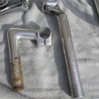 Handlebar Stem (Cinelli 1A pre-1987) and Seatpost (Simplex SLJ from 1980s)