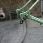 Small rust spots on chain & seat stays. Rear dropout derailler hangar is of the Campagnolo (not Simplex type)