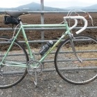 The 50k test, top of the 10% climb (note the gear lever position), complete with handlebar tape