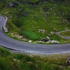 A better weather view of the hairpins at the top of The Gap of Dunloe