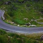A better weather view of the hairpins at the top of The Gap of Dunloe