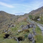 The grass in centre of the road from Black Valley to Lough Brin and the climb - in better weather